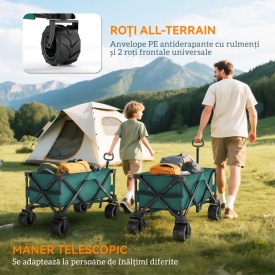 Carucior pentru transport pana la 70 kg 108x55 cm - Verde