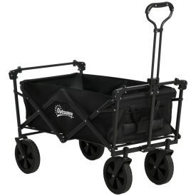 Carucior pliabil pentru exterior cu copertina detasabila - Negru