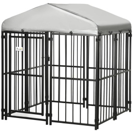  Cusca de exterior pentru animale de companie 122 x 122 x 138 cm - Alb
