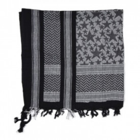 Esarfa shemagh cu stele - Alb negru