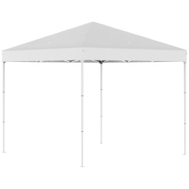 Foisor pliabil impermeabil Outsunny cu franghii si cuie incluse 2.45 x 2.45 x 2.45 m - Alb