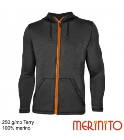 Hanorac barbati Merinito French Terry 250g lana merinos - Gri