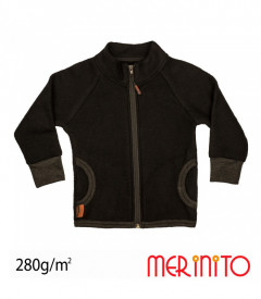 Jacheta copii Merinito Soft Fleece lana merinos - Negru