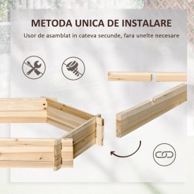 Jardiniera de exterior fara baza si cu structura de blocare 100x92x16cm