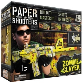 Kit pusca din carton cu munitie din hartie Zombie Slayer