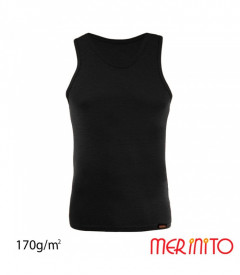 Maiou barbati Merinito 170g lana merinos - Negru
