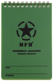 Notebook rezistent la apa 10 x 15 cm MFH - Oliv
