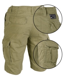 Pantaloni scurti vintage prespalati - Oliv