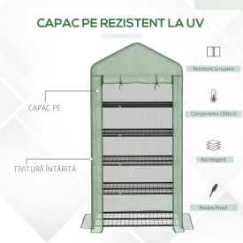 Sera pentru balcon si terasa din otel si PE 193x90x49 cm - Verde