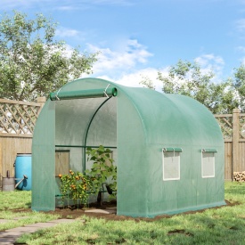 Sera tip tunel de gradina structura din otel 245x200x198cm - Verde