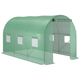 Sera tip tunel de gradina structura din otel 3.5x2x2m - Verde