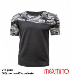 Tricou barbatesc Merinito 215g Mesh - Urban Negru