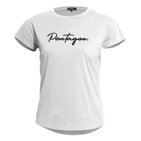 Tricou dama Pentagon Whisper Calligraphy - Alb