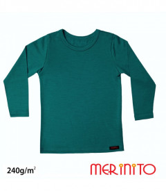 Bluza copii Merinito 240g lana merinos si bambus - Albastru