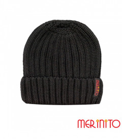 Caciula Merinito Beanie 50% lana merinos - Negru