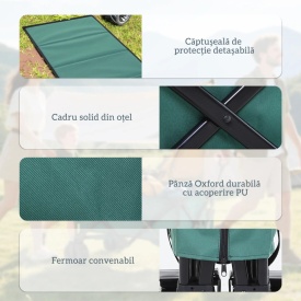 Carucior pentru transport pana la 70 kg 108x55 cm - Verde