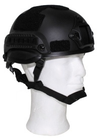 Casca US MICH 2002 din plastic ABS cu sine laterale - Negru