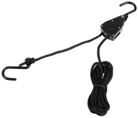 Cordelina 4 mm lungime 2 metri cu chinga de ancorare si clichet - Negru