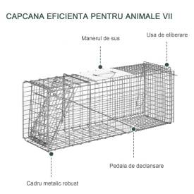 Cusca capcana pentru animale 81 x 26 x 34,5 cm