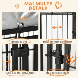  Cusca de exterior pentru animale de companie 122 x 122 x 138 cm - Alb