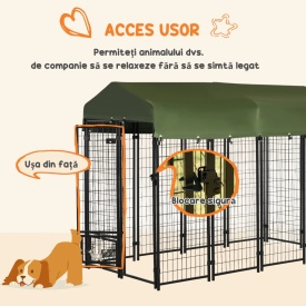 Cusca de exterior pentru animale de companie 244x122x183cm - Verde