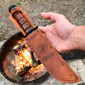 Cutit KA-BAR Dog s Head cu teaca din piele