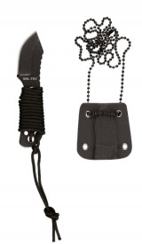 Cutit tactic cu lant pentru gat 9 cm - Negru