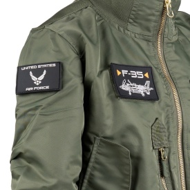 Jacheta de aviator F-35 pentru copii - Oliv