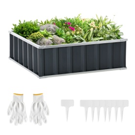 Jardiniera de exterior fara baza 90x90x30cm - Gri