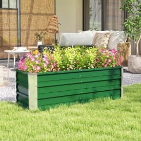 Jardiniera de exterior fara baza cu margini rotunjite 125 x 47 x 40 cm - Verde