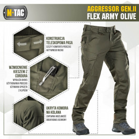 Pantaloni Aggressor Gen II Flex - Oliv