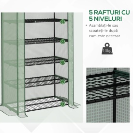 Sera pentru balcon si terasa din otel si PE 193x90x49 cm - Verde