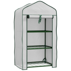 Sera pentru balcon si terasa din otel si PE 59x39x127 cm - Alb