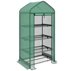 Sera pentru balcon si terasa din otel si PE 69x49x158 cm - Verde