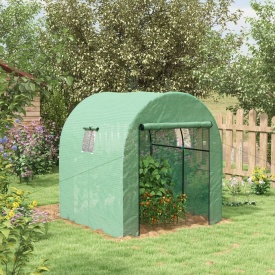 Sera tip tunel de gradina structura din otel 1,8x1,8x2 m - Verde