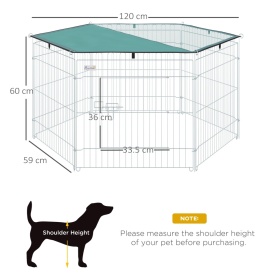 Tarc modular pentru animale cu acoperis impermeabil 59x60cm - Argintiu