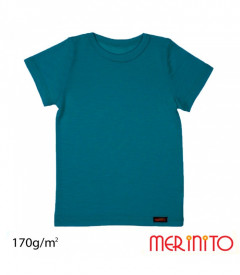 Tricou copii Merinito 170g 100% lana merinos - Albastru