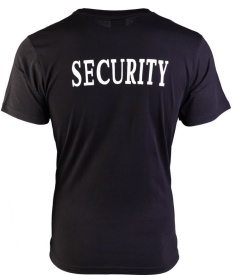 Tricou Security imprimat fata/spate - Negru