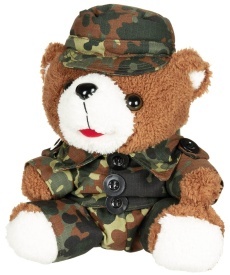 Ursulet de plus 28 cm cu hainuta - Flecktarn