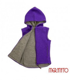 Vesta copii Merinito lana fiarta si merinos fleece - Mov