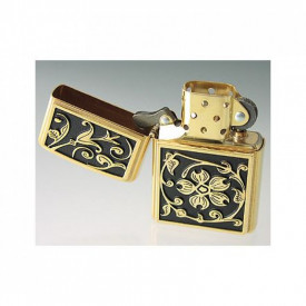 Zippo Gold Floral Flourish Emblem
