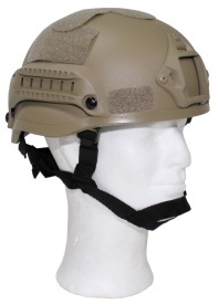 Casca US MICH 2002 din plastic ABS cu sine laterale - Coyote
