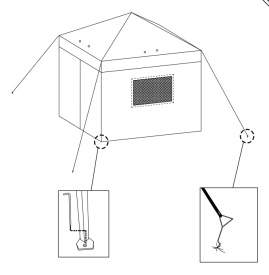 Cort pliabil pop-up 3x3 m cu 4 panouri si 2 ferestre din plasa inaltime reglabila impermeabil si anti-UV - Alb