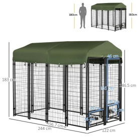 Cusca de exterior pentru animale de companie 244x122x183cm - Verde