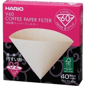 Filtre hartie maro dripper V60 Hario 02 - cutie 40 buc