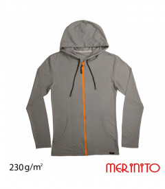 Hanorac barbati Merinito 100% lana merinos - Gri/Portocaliu