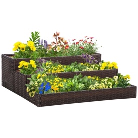 Jardiniera din ratan cu 3 niveluri pentru plante120x120x40cm