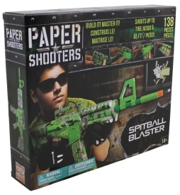 Kit pusca din carton cu munitie din hartie Green Spit