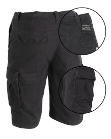 Pantaloni scurti vintage prespalati - Negru