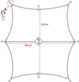 Prelata Hexagon Tarp 240 x 310 cm - Oliv